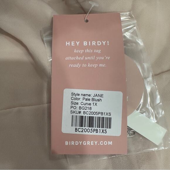 Birdy Grey Jane Convertible Bridesmaid Dress Pale Blush Pink Chiffon 1X New - Picture 12 of 14